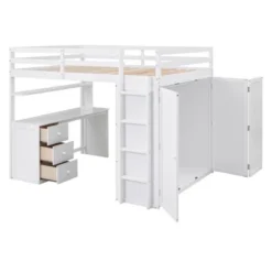 Full Size Loft Bed With Drawers, Desk And Wardrobe - ModernLuxe 16 Full Size Loft Bed With Drawers, Desk And Wardrobe - ModernLuxe -Roommates Store GUEST 01533f27 bfae 4d75 a26c fbf261428b1f