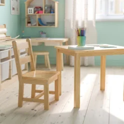 Emma And Oliver Kids 3 Piece Solid Hardwood Table And Chair Set For Playroom, Kitchen 23 Emma And Oliver Kids 3 Piece Solid Hardwood Table And Chair Set For Playroom, Kitchen -Roommates Store GUEST 033cb6e0 d960 4df6 bd13 b4185f5a1698