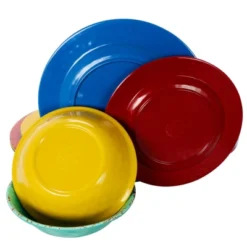 Gibson Studio California Mauna 12 Piece Assorted Crackle Decal Melamine Dinnerware Set -Roommates Store GUEST 0aec379a 95d8 4368 989e 3d92c78f565a