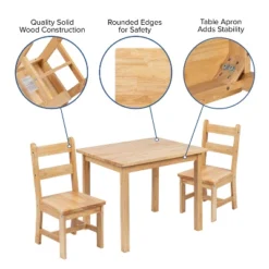 Emma And Oliver Kids 3 Piece Solid Hardwood Table And Chair Set For Playroom, Kitchen 27 Emma And Oliver Kids 3 Piece Solid Hardwood Table And Chair Set For Playroom, Kitchen -Roommates Store GUEST 0bf9d919 a115 4ffe a6b2 d493e1126156