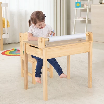 Costway Toddler Multi Activity Table With Chair Kids Art & Crafts Table With Paper Roll Holder 6 Costway Toddler Multi Activity Table With Chair Kids Art & Crafts Table With Paper Roll Holder - Image 4
