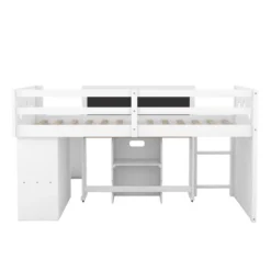 Wood Loft Bed With Slide, Cabinets, Blackboard, Desk And Chair-ModernLuxe -Roommates Store GUEST 0ea93059 ac5f 4361 9c11 7a13352724bc