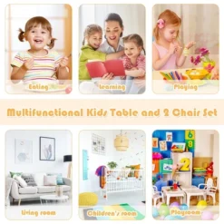 Costway Kids Wooden Table & 2 Chairs Set Children Activity Table Set 13 Costway Kids Wooden Table & 2 Chairs Set Children Activity Table Set -Roommates Store GUEST 0eeffc65 48a3 4348 8feb 6315395e5625