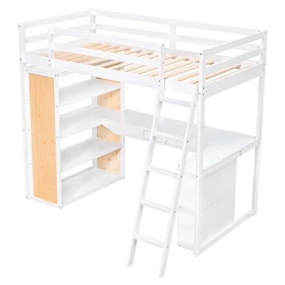 Loft Bed With Ladder, Shelves, And Desk - ModernLuxe 8 Loft Bed With Ladder, Shelves, And Desk - ModernLuxe - Image 6