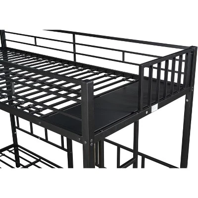 Twin Over Twin Metal Triple Bunk Bed With Ladder-ModernLuxe 11 Twin Over Twin Metal Triple Bunk Bed With Ladder-ModernLuxe - Image 9