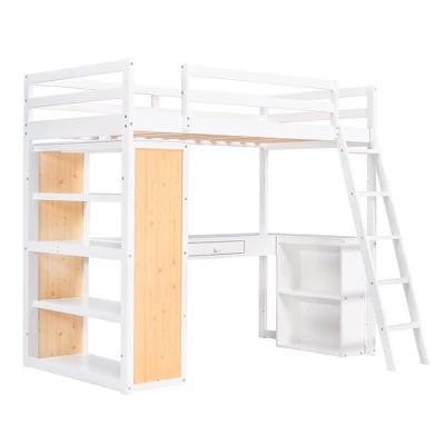 Loft Bed With Ladder, Shelves, And Desk - ModernLuxe 7 Loft Bed With Ladder, Shelves, And Desk - ModernLuxe - Image 5