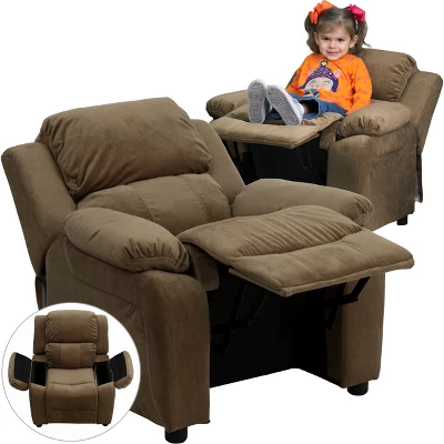 Emma And Oliver Deluxe Padded Contemporary Kids Recliner With Storage Arms 6 Emma And Oliver Deluxe Padded Contemporary Kids Recliner With Storage Arms - Image 4