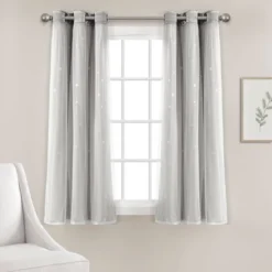 Star Sheer Insulated Grommet Blackout Window Curtain Panel Set - Lush Décor -Roommates Store GUEST 1725bf90 8645 432f 91be 5c359dd3e007
