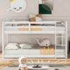 Twin Over Twin Floor Bunk Bed With Ladder - ModernLuxe -Roommates Store GUEST 1914e7d1 8651 4956 abb0 118e59be3611