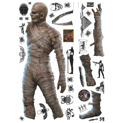 Classic Monsters The Mummy Giant Peel & Stick Wall Decals White - RoomMates 3 Classic Monsters The Mummy Giant Peel & Stick Wall Decals White - RoomMates