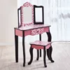 Fashion Leopard Prints Gisele Play Wooden Vanity Set Pink / Black - Teamson Kids -Roommates Store GUEST 1bf26f27 2aaa 4829 8b9a 90c9cd4d48f3