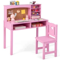 Costway Kids Desk And Chair Set Study Writing Workstation With Hutch & Bulletin Board -Roommates Store GUEST 1c7562c2 5bf3 4c34 b653 bbfccc2b0129
