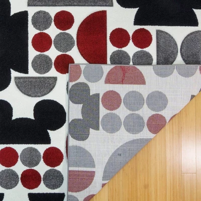 Disney Mickey Mouse Encore 7'10"x10' Indoor Spheres Area Rug Red/Black/Gray 5 Disney Mickey Mouse Encore 7'10"x10' Indoor Spheres Area Rug Red/Black/Gray - Image 3