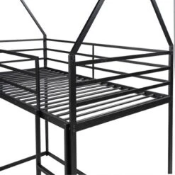 Twin Over Twin House Bunk Bed With Ladder And Slide - ModernLuxe -Roommates Store GUEST 1db80995 d468 487f a460 fec5bd6117a5