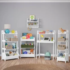 Kids' 2 Tier Ladder Wall Shelf With Hooks White - RiverRidge Home 9 Kids' 2 Tier Ladder Wall Shelf With Hooks White - RiverRidge Home -Roommates Store GUEST 1ee5c927 59cf 479c ae12 45aea42d9f95