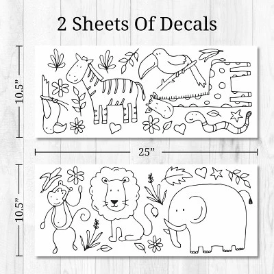 Safari Animals Wall Decor - Decalcomania 3 Safari Animals Wall Decor - Decalcomania