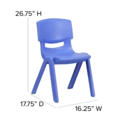 Emma And Oliver 4 Pack Blue Plastic Stack School Chair With 15.5"H Seat, 3rd-7th School Chair 13 Emma And Oliver 4 Pack Blue Plastic Stack School Chair With 15.5"H Seat, 3rd-7th School Chair -Roommates Store GUEST 22273ccc dc2f 4268 934d 92145e353b98