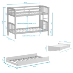 Glenwillow Home Arca Solid Wood Twin Over Twin Bunk Bed -Roommates Store GUEST 2419c94b f5a5 4737 9b1c 6ce5cb2d5706