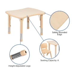 Flash Furniture 21.875"W X 26.625"L Rectangular Plastic Height Adjustable Activity Table Set With 4 Chairs 15 Flash Furniture 21.875"W X 26.625"L Rectangular Plastic Height Adjustable Activity Table Set With 4 Chairs -Roommates Store GUEST 2465dc71 3e10 4af7 89f8 ecd766798f8b