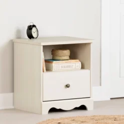 Lyara 1 Drawer Nightstand White Wash - South Shore