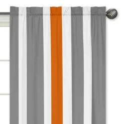 Gray & Orange Striped Curtain Panels - Sweet Jojo Designs 5 Gray & Orange Striped Curtain Panels - Sweet Jojo Designs -Roommates Store GUEST 28775bae 913b 4994 a7b3 703a5bb32ed0