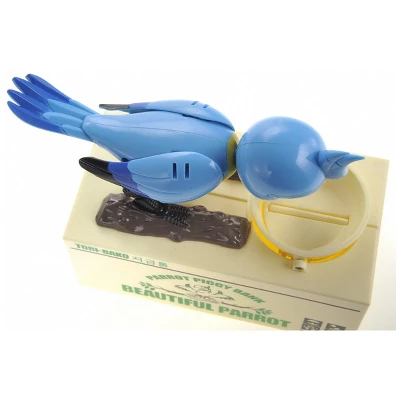 Insten Parrot Piggy Bank Robotic Coin Munching Toy Money Box, Blue, 6.6x6.5 Inches 4 Insten Parrot Piggy Bank Robotic Coin Munching Toy Money Box, Blue, 6.6x6.5 Inches - Image 2