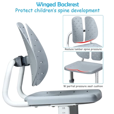 Costway Children Desk Chair Set Adjustable Study Table Drawer 9 Costway Children Desk Chair Set Adjustable Study Table Drawer - Image 7