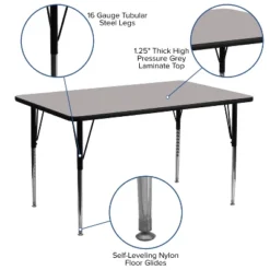 Emma And Oliver 24x60 Rectangle HP Laminate Adjustable Activity Table -Roommates Store GUEST 2dcd0927 d0a0 4810 a6be be7727b5b27e