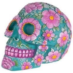 Northlight 7.75" Blue And Pink Day Of The Dead Skull Coin Bank -Roommates Store GUEST 2eb81ae1 662c 4528 938e 37f93909aba8