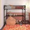 Twin Max Metal Loft Bed With Desk Black - Room & Joy -Roommates Store GUEST 3419cfda fcb9 426f a7ab 4e88e3eb241e
