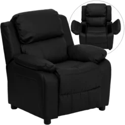 Emma And Oliver Deluxe Padded Contemporary Kids Recliner With Storage Arms 40 Emma And Oliver Deluxe Padded Contemporary Kids Recliner With Storage Arms -Roommates Store GUEST 342a9b05 0e3f 4f66 a9ee ea982a750f0e