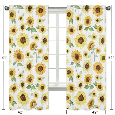 2pc Sweet Jojo Designs Sunflower Window Panel 6 2pc Sweet Jojo Designs Sunflower Window Panel - Image 4