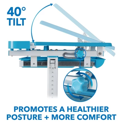 Mount-It! Kids Desk And Chair Set | Height Adjustable Ergonomic Children's School Workstation With Storage Drawer | Blue 11 Mount-It! Kids Desk And Chair Set | Height Adjustable Ergonomic Children's School Workstation With Storage Drawer | Blue - Image 9