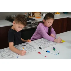Merka Kids Toddler Essentials Coloring Placemats For Kids, Set Of 4 Mats With 7 Markers Jungle Space Sea Unicorns -Roommates Store GUEST 399bfd66 7649 4262 b913 afa9ea96d187
