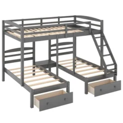 Full Over Twin & Twin Bunk Bed, Gray - ModernLuxe 13 Full Over Twin & Twin Bunk Bed, Gray - ModernLuxe -Roommates Store GUEST 39a47508 68c2 452d 9f20 53febcf03f53