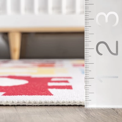 NuLOOM Peri Machine Washable Kids Alphabet Nursery Or Playroom Area Rug 6 NuLOOM Peri Machine Washable Kids Alphabet Nursery Or Playroom Area Rug - Image 4