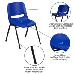 Flash Furniture HERCULES Series 440 Lb. Capacity Kid's Navy Ergonomic Shell Stack Chair With Black Frame And 14" Seat Height -Roommates Store GUEST 3a581e45 0dff 4b01 a032 abc5413b9d92