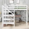 Full Size Loft Bed With Staircase And Safety Guardrails Gray/White-ModernLuxe 1 Full Size Loft Bed With Staircase And Safety Guardrails Gray/White-ModernLuxe -Roommates Store GUEST 3d38234a 1351 4af1 8078 c51927995605
