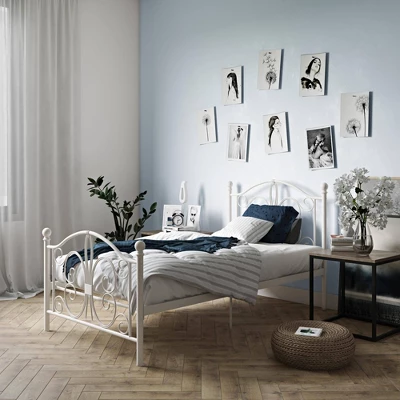 Twin Kids' Bombay Metal Bed White - Room & Joy 5 Twin Kids' Bombay Metal Bed White - Room & Joy - Image 3