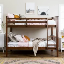 Twin Over Twin Transitional Cottage Solid Pine Bunk Bed Walnut - Saracina Home 13 Twin Over Twin Transitional Cottage Solid Pine Bunk Bed Walnut - Saracina Home -Roommates Store GUEST 42926e28 3ddc 4c25 a548 ce7b84644a93