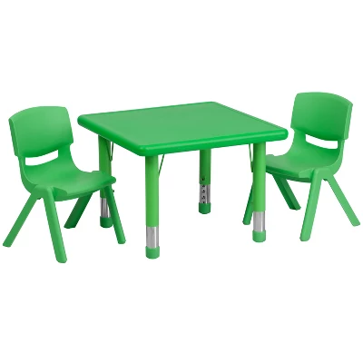 Flash Furniture 24" Square Plastic Height Adjustable Activity Table Set With 2 Chairs 12 Flash Furniture 24" Square Plastic Height Adjustable Activity Table Set With 2 Chairs - Image 10