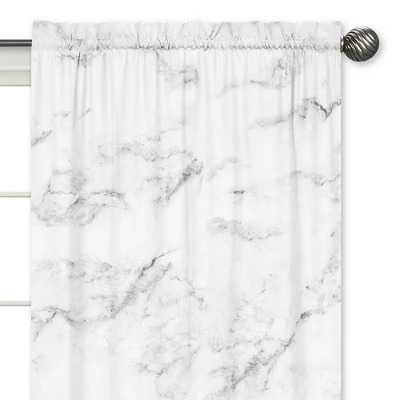 Black & White Marble Curtain Panels - Sweet Jojo Designs 4 Black & White Marble Curtain Panels - Sweet Jojo Designs - Image 2