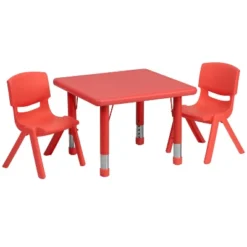 Flash Furniture 24" Square Plastic Height Adjustable Activity Table Set With 2 Chairs 24 Flash Furniture 24" Square Plastic Height Adjustable Activity Table Set With 2 Chairs -Roommates Store GUEST 44190d74 5583 4b7c ba5b 8ebf787a975e