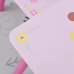 Qaba 3-Piece Kids Wooden Table And Chair Set With Crown Pattern Gift For Girls Toddlers Arts Reading Writing Age 2-4 Years Pink -Roommates Store GUEST 4652ec1a f121 41de 8bb8 d8f9bca85811