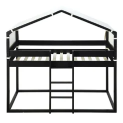 Wood Twin Over Twin Bunk Bed With Tent-ModernLuxe 15 Wood Twin Over Twin Bunk Bed With Tent-ModernLuxe -Roommates Store GUEST 4675e550 4434 4a68 a5ba a0eaf0ffc8f3