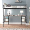 Metal Twin Size Low Loft Bed With Storage Shelf And Table, Black - ModernLuxe -Roommates Store GUEST 4793d471 361f 44e6 b16f 271ebedde45d