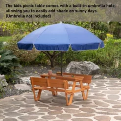 Gardenised Wooden Kids Picnic Table Bench With Backrest, Outdoor Children's Backyard Table, Crafting, Dining, And Playtime Patio Table -Roommates Store GUEST 47b394ad 60cf 4b60 8b09 21d6ddcac46c