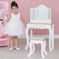 Fashion Polka Dot Gisele Play Vanity Set With Led Mirror White/Gold - Teamson Kids 28 Fashion Polka Dot Gisele Play Vanity Set With Led Mirror White/Gold - Teamson Kids -Roommates Store GUEST 47d4c37d 94d8 4596 b31a 9cc32422096d