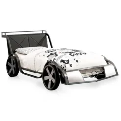 Wapiti Racer Car Youth Bed Silver/Gun Metal - MiBasics -Roommates Store GUEST 48e54e58 991a 4157 964f 4527d8f582ce