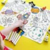 Merka Kids Toddler Essentials Coloring Placemats For Kids, Set Of 4 Mats With 7 Markers Jungle Space Sea Unicorns -Roommates Store GUEST 4a6c314d 359c 4e48 86ed c522c75dc8f6